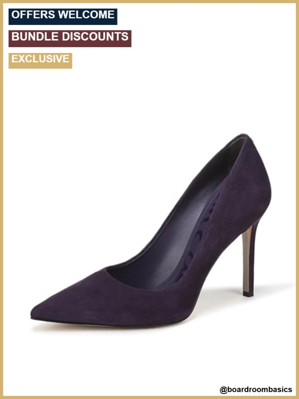 Sam Edelman Hazel Stiletto Heel Leather Pointed Toe Pump Slip-On Party Shoes